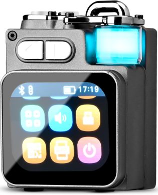 Mini Bluetooth Speaker, Smart Wireless Portable Speaker with Touchscreen, Loud HD Sound, LED Lights, BT5.4, All In One Small Audio for Home/Outdoor/Travel/Shower/Party/Beach/Camping/Hiking/Cycling