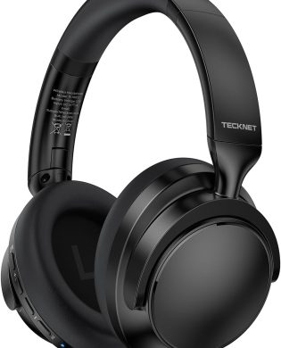 TECKNET Active Noise Cancelling Headphones Wireless & Wired, 70H Playtime Bluetooth Headphones Over Ear Built-in Mic, 3.5mm Cable Dual Connection Foldable Headset Comfort for Home Office Travel