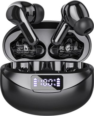 Wireless Earbuds Bluetooth 5.3 Headphones HiFi Stereo, Wireless Earphones with Noise Cancelling Mic, 50H Playback Ear Buds with LED Digital Display for iOS/Andriod